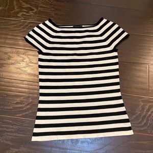 NWOT | Anne Klein Black Cream Stripe Sweater